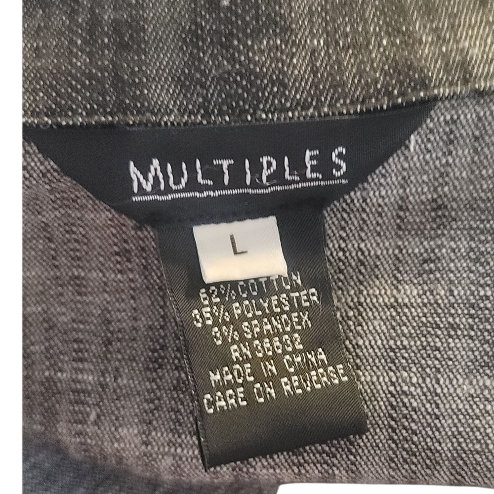 Multiples -  Large Dark Gray Shirt Jacket - Picture 6 of 8